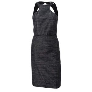 Silk Metallic Cutout Dress Size 2 NWT